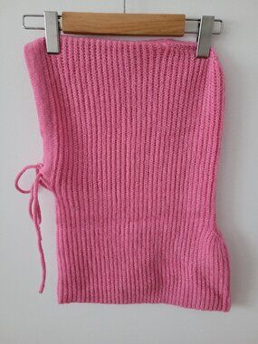 Free People Bubblegum Pink Knit Head/Neck Cover/Balaclava